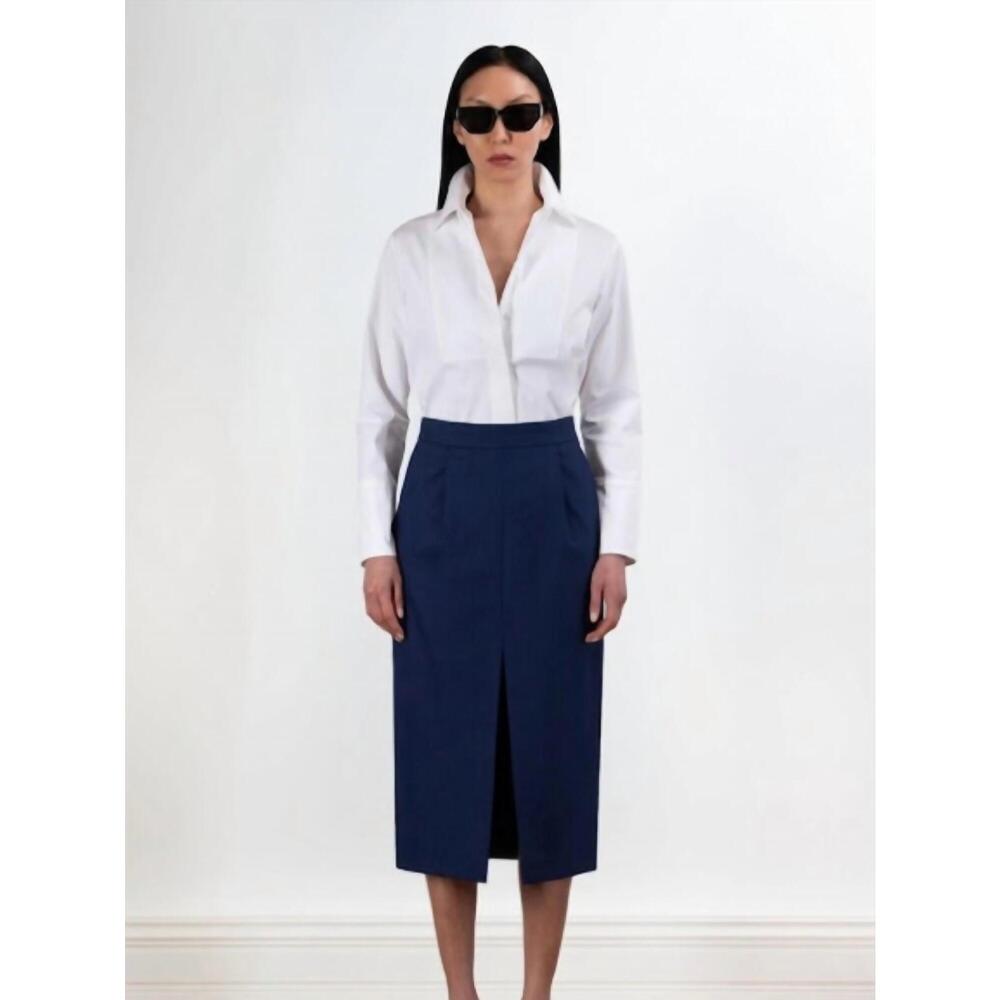 NEW ELIF eden slit front skirt in navy